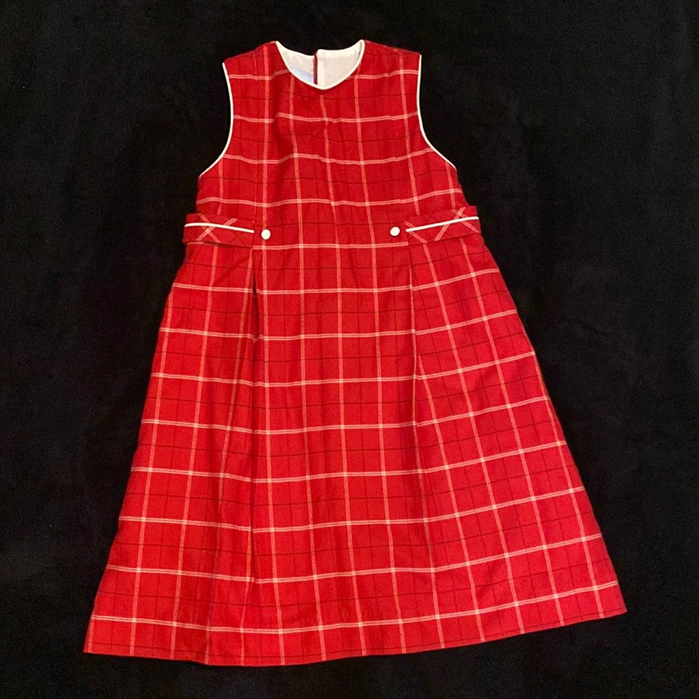 Bella Bliss Side Tab Plaid holiday Christmas dress Red Tartan size 12